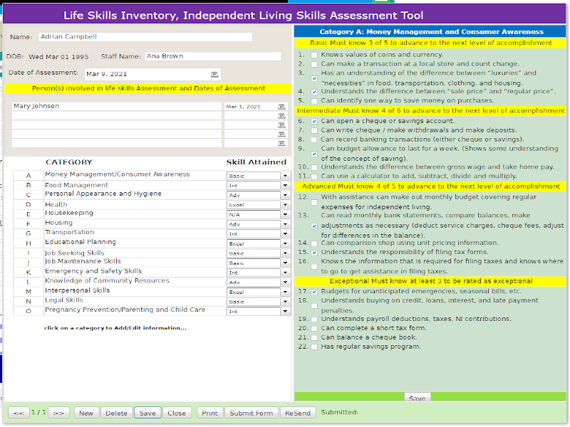 Life Skills page